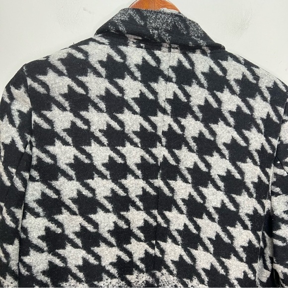Blacky Dress Berlin Houndstooth Wool Open Front Cardigan Coatigan Sweater - Picture 6 of 10